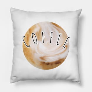 Cofffe Round Photo Art Pillow