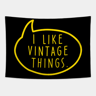 I like vintage things typography yellow for collector Tapestry