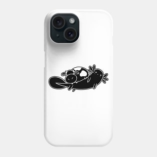 White Line Little Cow Mad Axolotl Phone Case