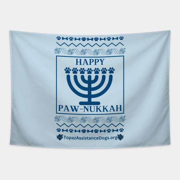 Happy Paw-Nukkah - Hanukkah Sweater (Dark Print) Tapestry by Topaz Assistance Dogs