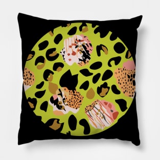 Modern abstract rose and leopard texture Pillow