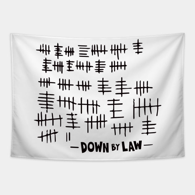 Down by Law Tribute - Cinematic Tally Marks Design - Jim Jarmusch Cult Movie Tapestry by Boogosh