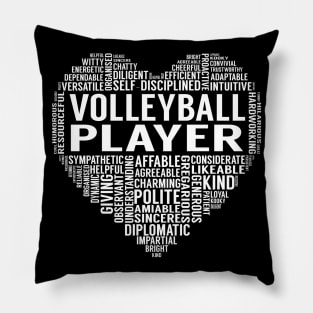 Volleyball Player Heart Pillow