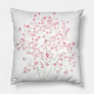 pink baby's breath flower Pillow