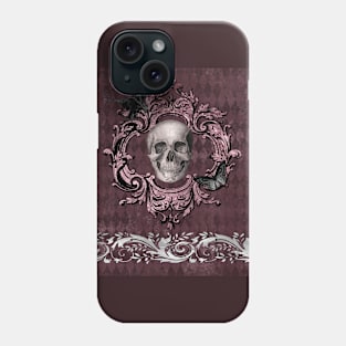 Gothic Skull - Elegance in Burgundy Phone Case