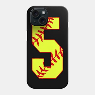 Fastpitch Softball Number 5 #5 Softball Shirt Jersey Uniform Favorite Player Biggest Fan Phone Case