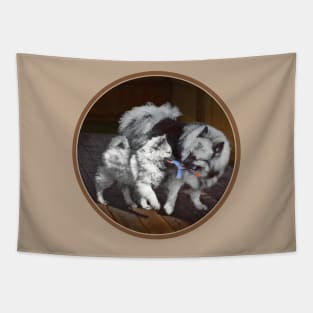 Keeshond Playtime Tapestry