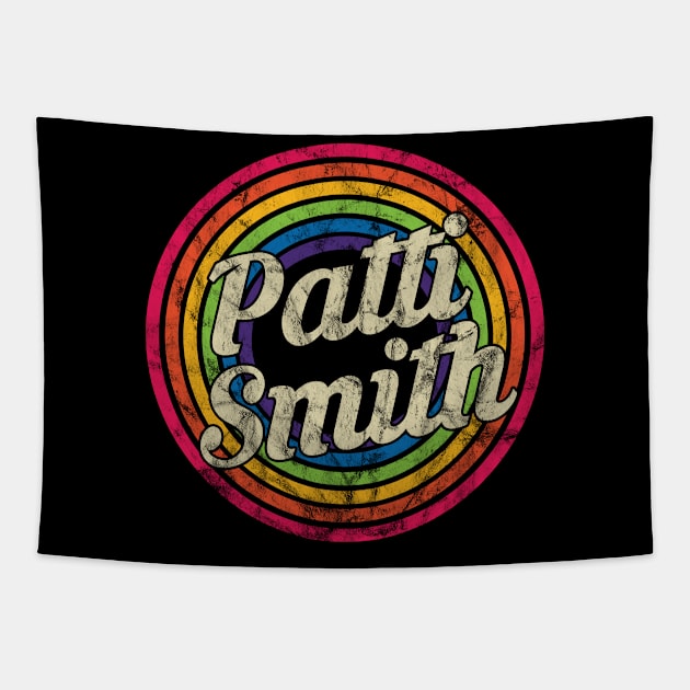 Patti Smith - Retro Rainbow Faded-Style Tapestry by MaydenArt