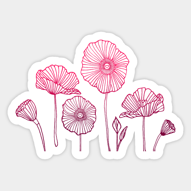 Poppies - Flower - Sticker
