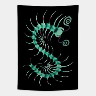 Inverted Colors Green Centipede Tapestry