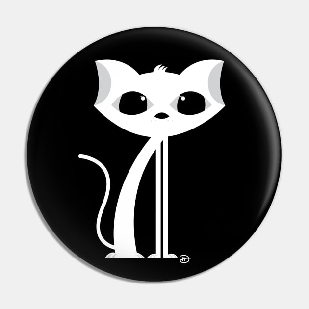 Blanco Cat Pin by dhartist