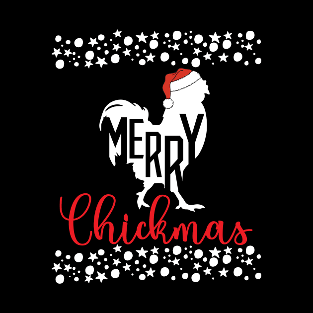 Merry Chickmas Funny Chicken Silhouette Clip art Christmas Family Gifts by BadDesignCo