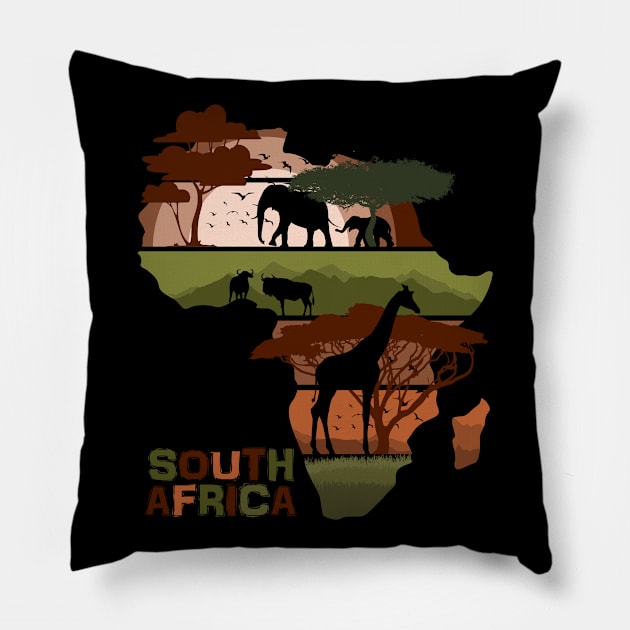 South Africa Pillow by Nerd_art