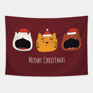 Meowy Christmas Tapestry