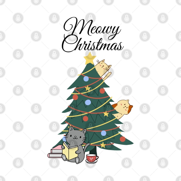 Cute Christmas - Meowy Christmas Christmas Tree by Dabejo