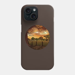 Autumn Field Scene with Warm Orange Colours Phone Case