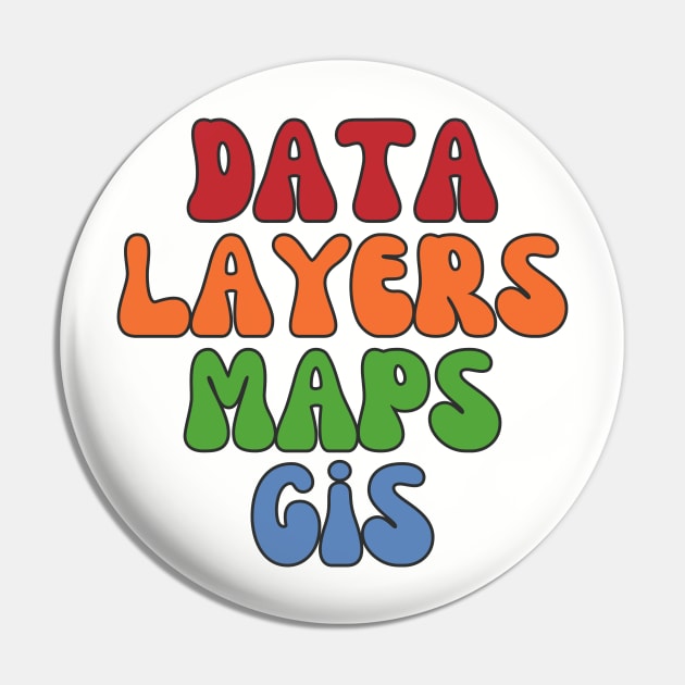 Retro GIS Analyst, GIS Specialist, Cartography Pin by WaBastian