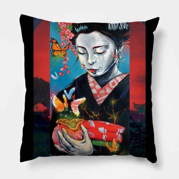 Geisha 1 Pillow by Lopan4000