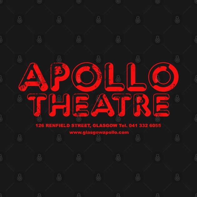 Apollo Theatre Glasgow -  Red Text Retro Aged Look by RockitTees