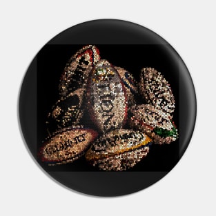 Miniature Rugby Balls Still-Life Mosaic Pin