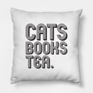 Cats Books Tea Pillow