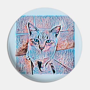 CAT COLORS BLUE 3D Pin