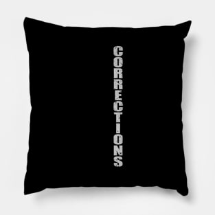 Thin Silver Line Flag Corrections Officer Pillow