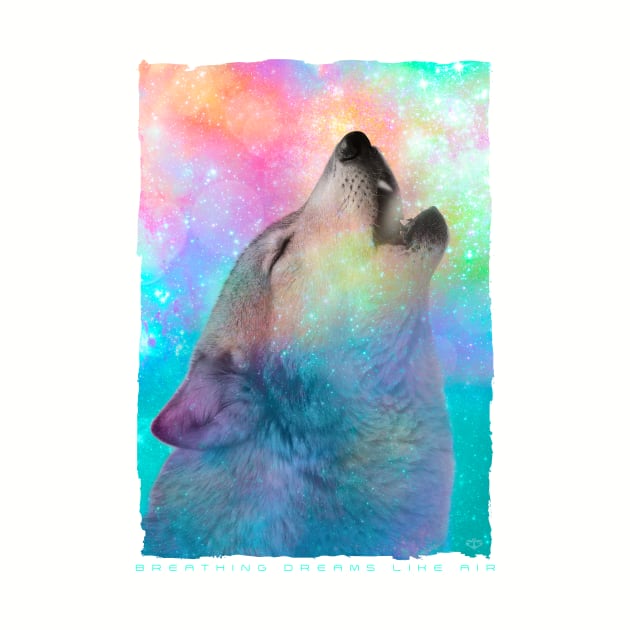 Breathing Dreams Like Air (Wolf Howl Abstract) by soaring anchor designs