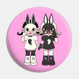 Twins Rabbit Girl Pin