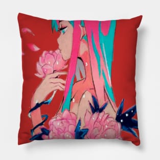 zero two from darling in the franxx Pillow