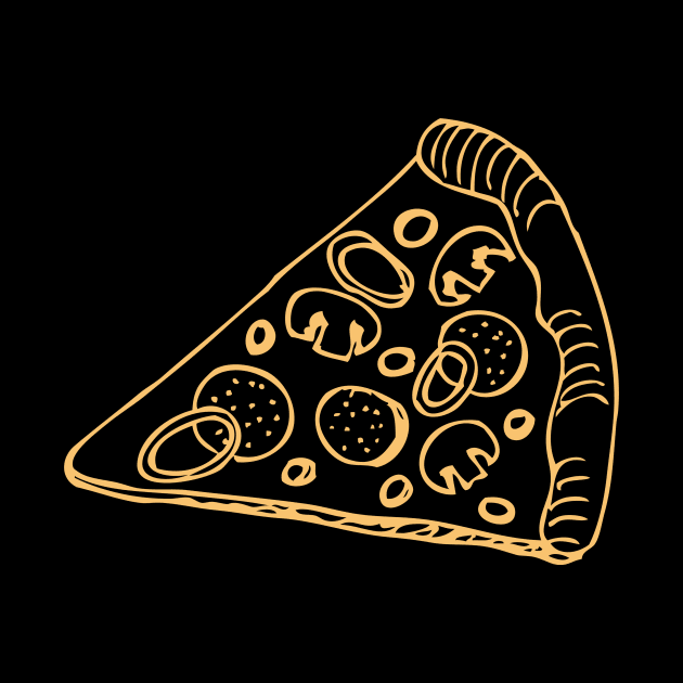 Mushroom Pepperoni Pizza Outline by InkyArt