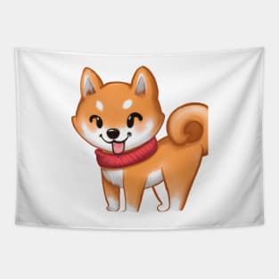 Cute Shiba Inu Drawing Tapestry