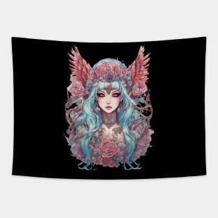 Sad Anime Fallen Angel Tapestry