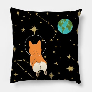 Corgi in Space Pillow