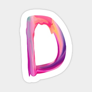 Letter D In Vibrant Watercolor Magnet