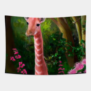 Pink Giraffe Tapestry