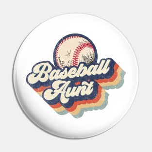 Retro Baseball Aunt Mother's Day Pin