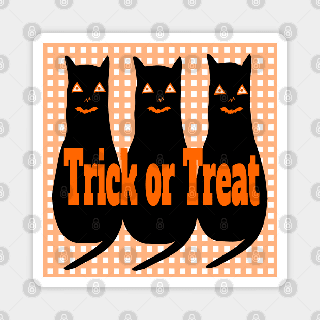 3 SPOOKY CATS Magnet by YayYolly