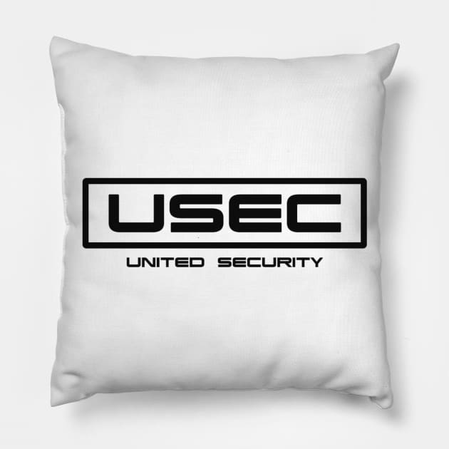 Escape From Tarkov USEC black logo1 Pillow by Random_Design