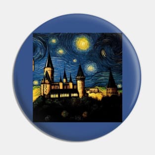 Starry Night Wizarding School Van Gogh Pin