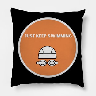 Vintage Just Keep Swimming Pillow