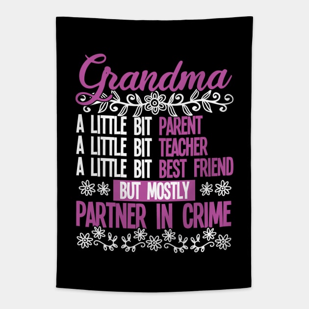 Grandma - Grandma Partner In Crime Tapestry by Kudostees