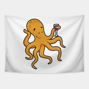 Octopus with Glass of Juice Tapestry