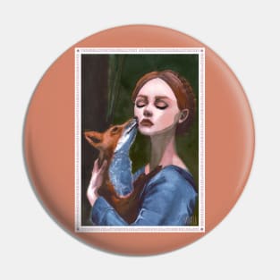 Girl with a fox Pin