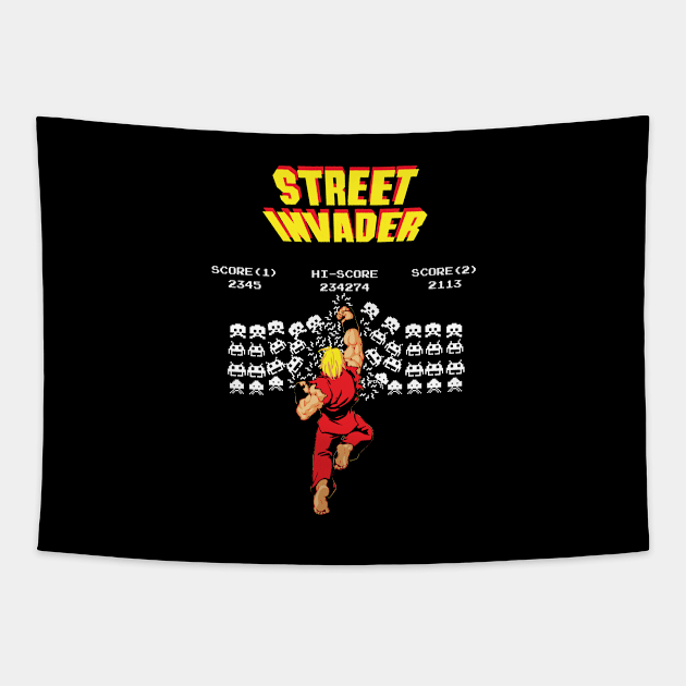 Street Invader Tapestry by retrogameraddict