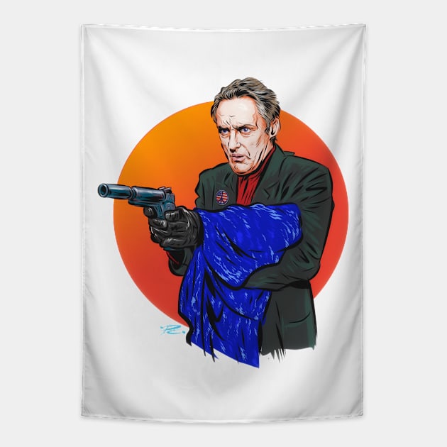 Dennis Hopper - An illustration by Paul Cemmick Tapestry by PLAYDIGITAL2020