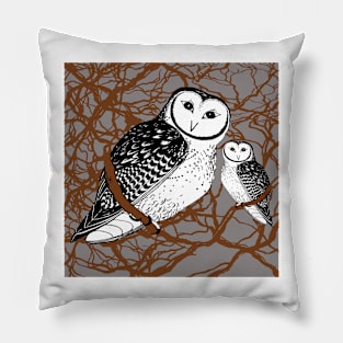 Pair of Tasmanian Masked Owls - Endangered Pillow