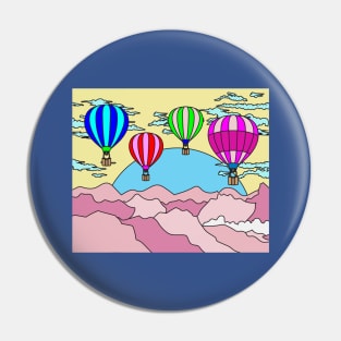 Retro Hot Air Balloons Balloon Ride Pin