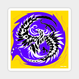 the phoenix in purple fire ball ecopop pattern Magnet