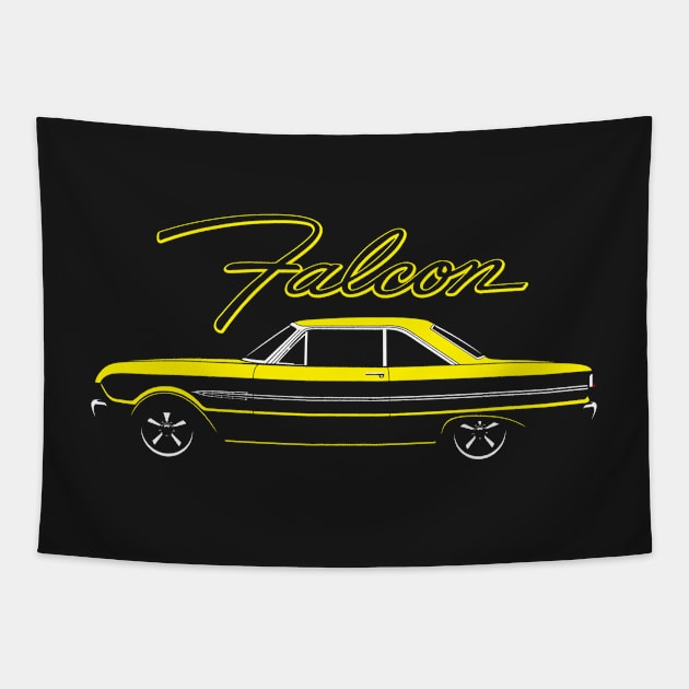 Yellow 63 Falcon Sprint Tapestry by BriteDesign